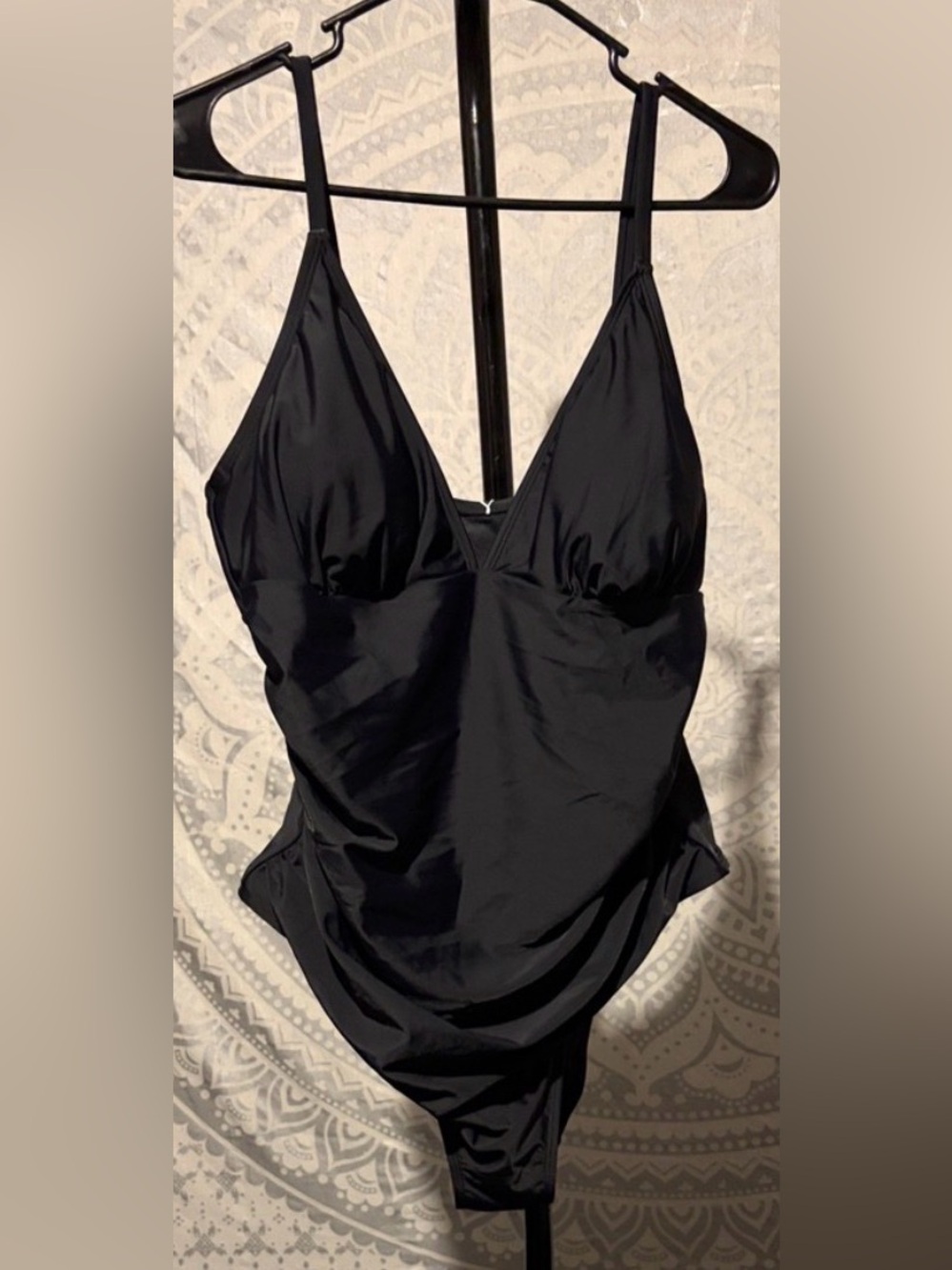 🖤 CUPSHE Black One Piece Swimsuit ✨ Ruched Tummy Control 🌊 Size XXL | NWT
